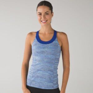 Lululemon Blue Enhearten Tank Yoga Crisscross Back Like New Size 8